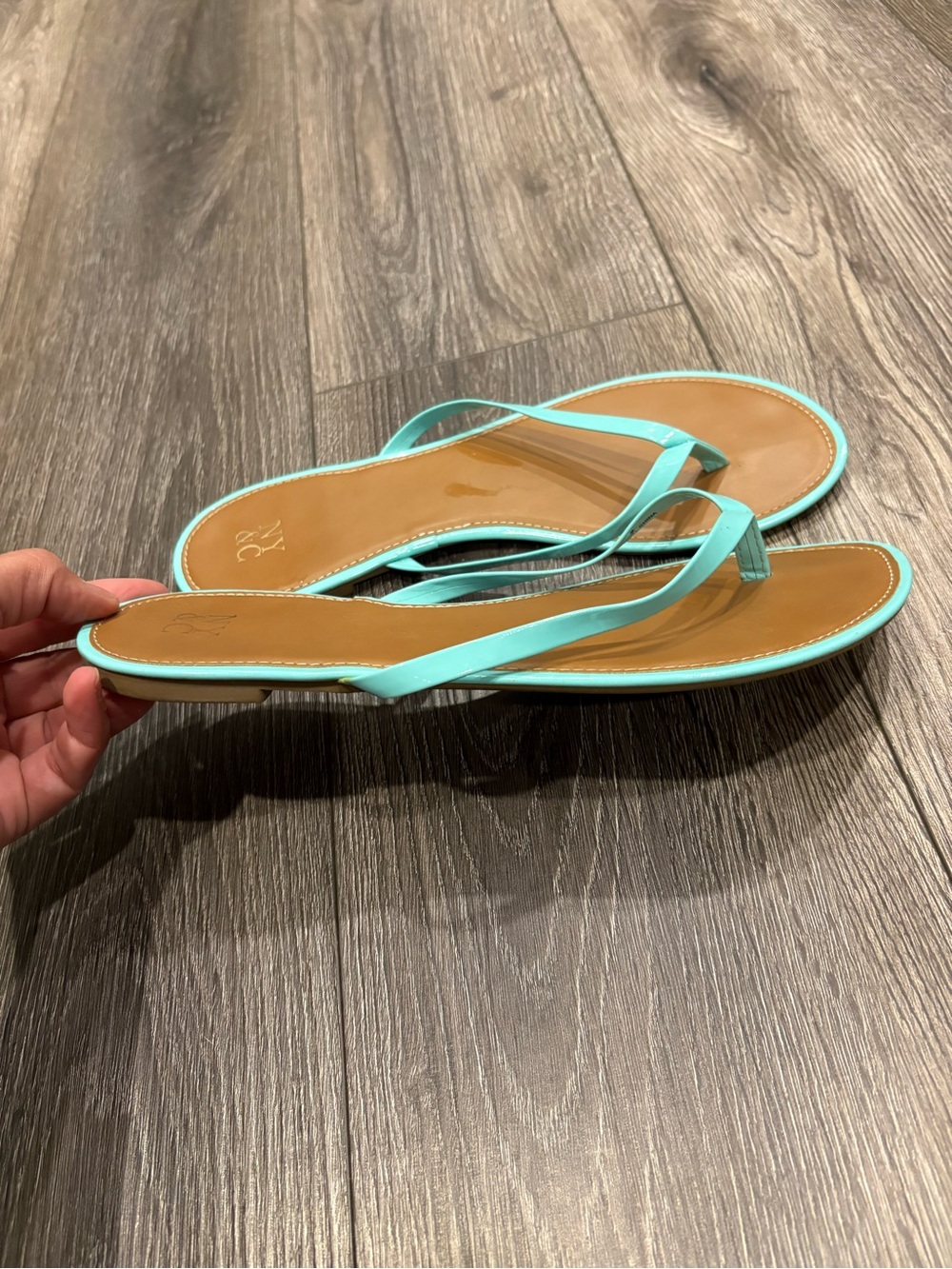 Aqua Strappy Women's Flip-Flop Sandals